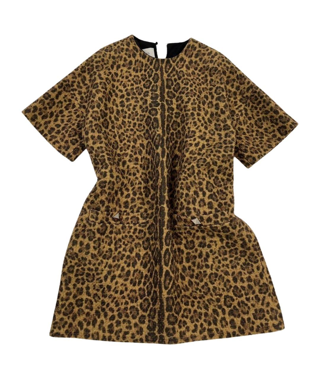 VALENTINO Коричневое хлопковое повседневное платье, фото 1