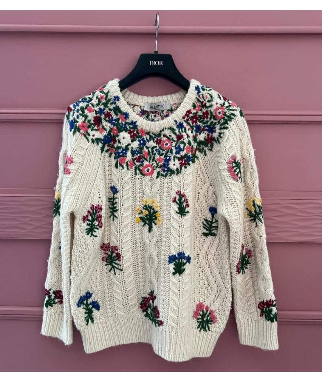 VALENTINO Бежевый шерстяной джемпер / свитер, фото 3