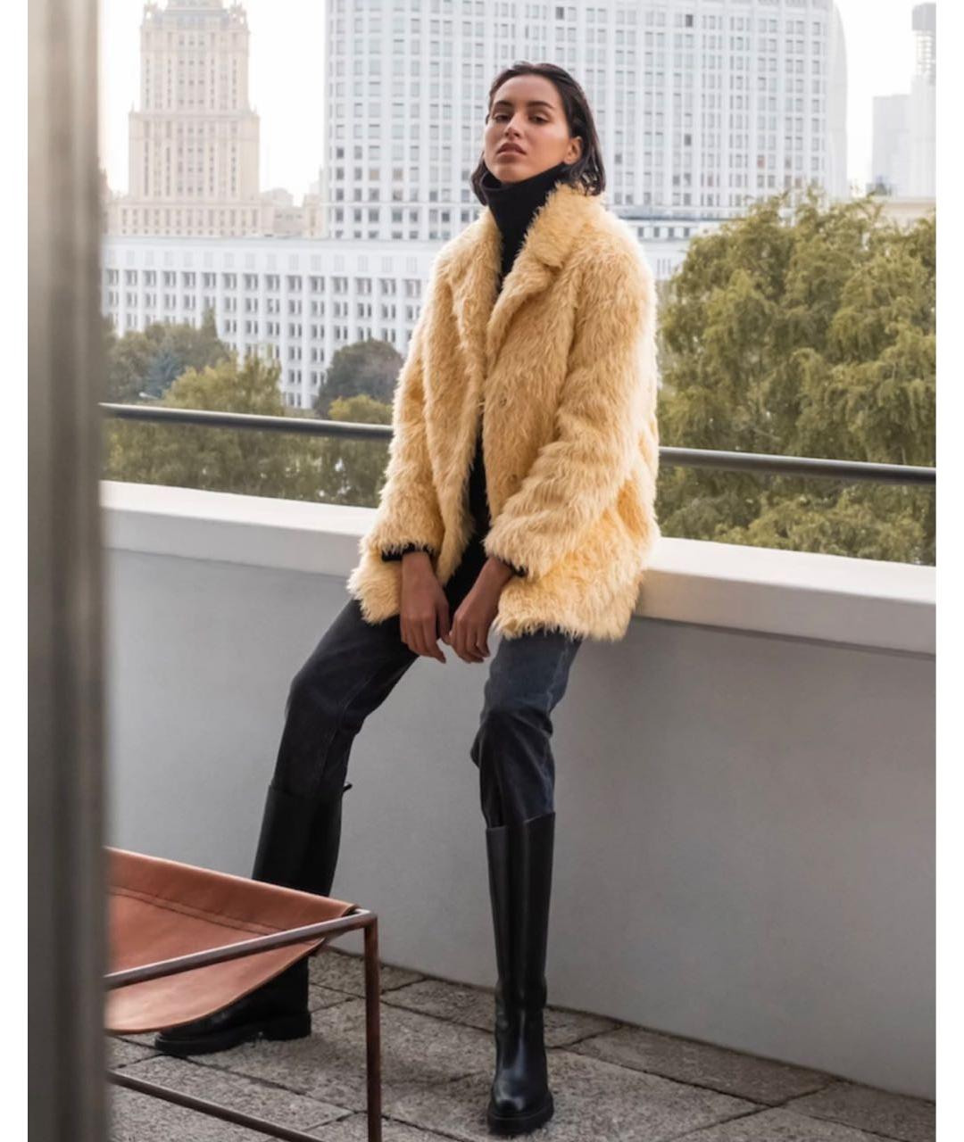 12 STOREEZ Бежевая полиэстеровая шуба, фото 8