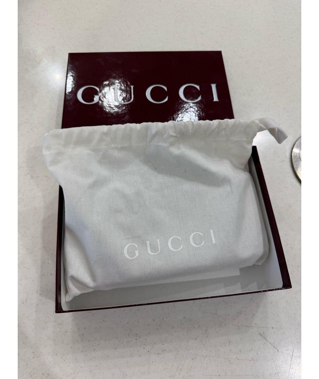 GUCCI Коричневая жаккардовая сумка с короткими ручками, фото 3