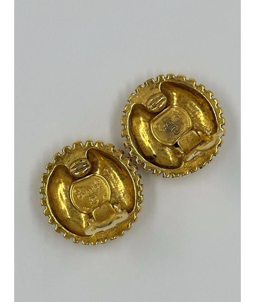 CHANEL Золотые позолоченные клипсы, фото 4