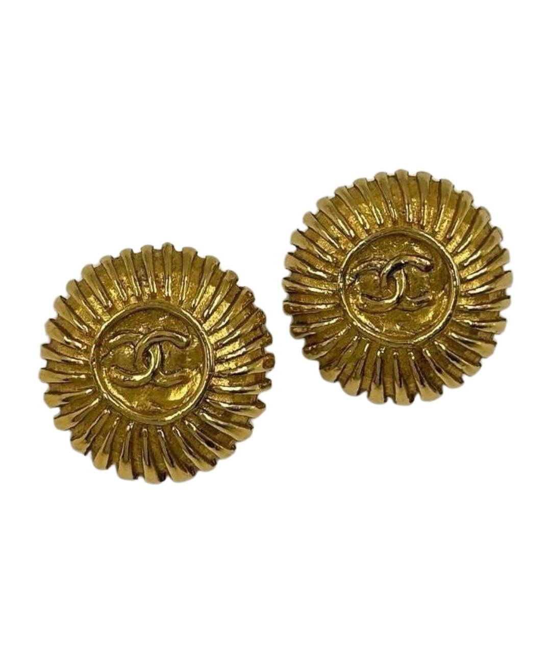 CHANEL Золотые позолоченные клипсы, фото 1