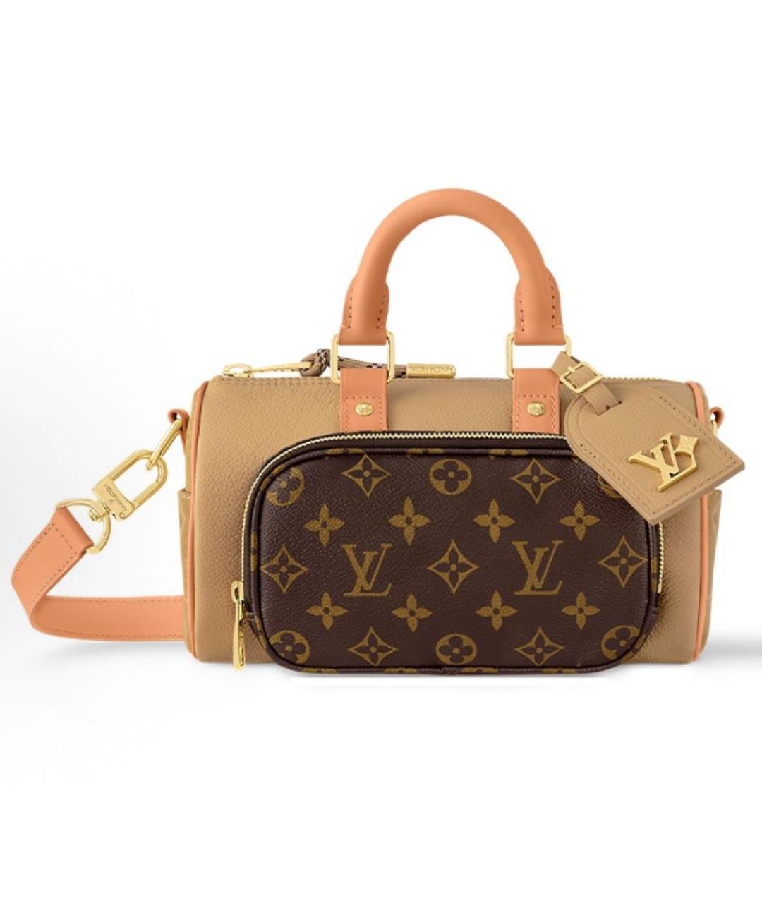 LOUIS VUITTON Бежевая кожаная сумка через плечо, фото 5