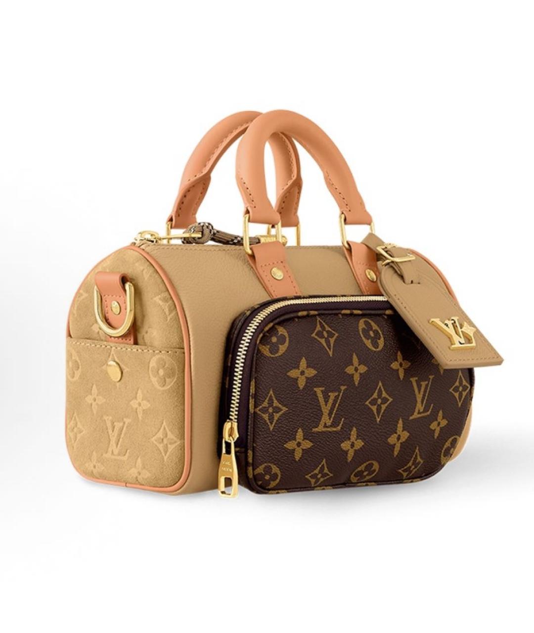 LOUIS VUITTON Бежевая кожаная сумка через плечо, фото 3