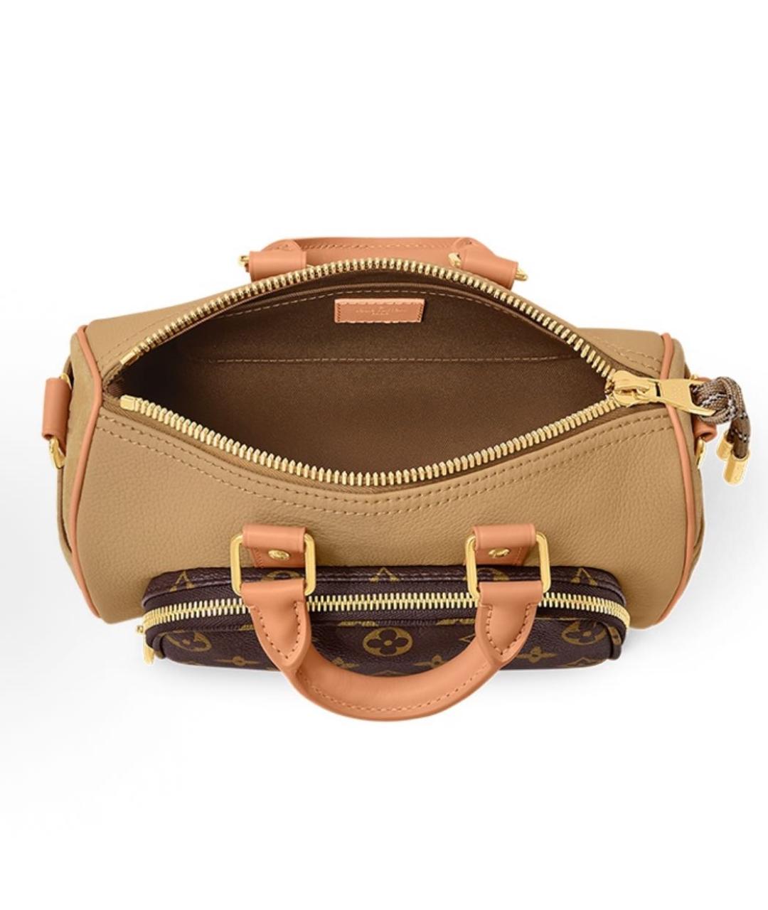 LOUIS VUITTON Бежевая кожаная сумка через плечо, фото 4