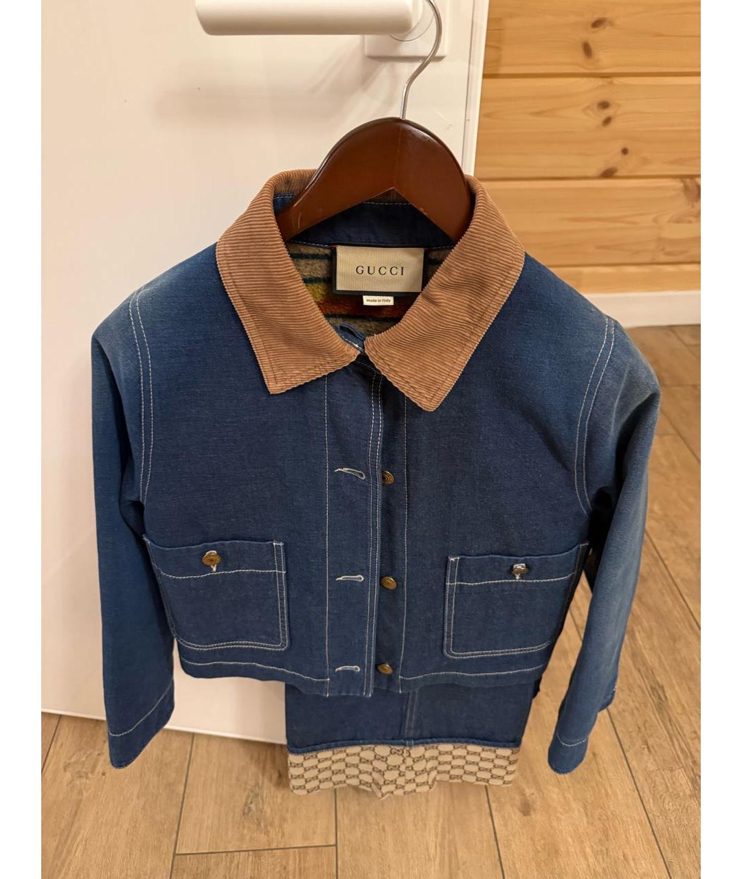 GUCCI Синяя деним куртка, фото 4
