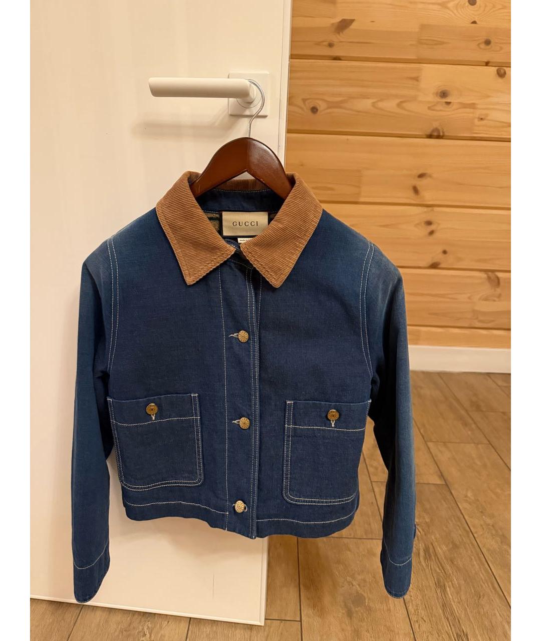 GUCCI Синяя деним куртка, фото 5