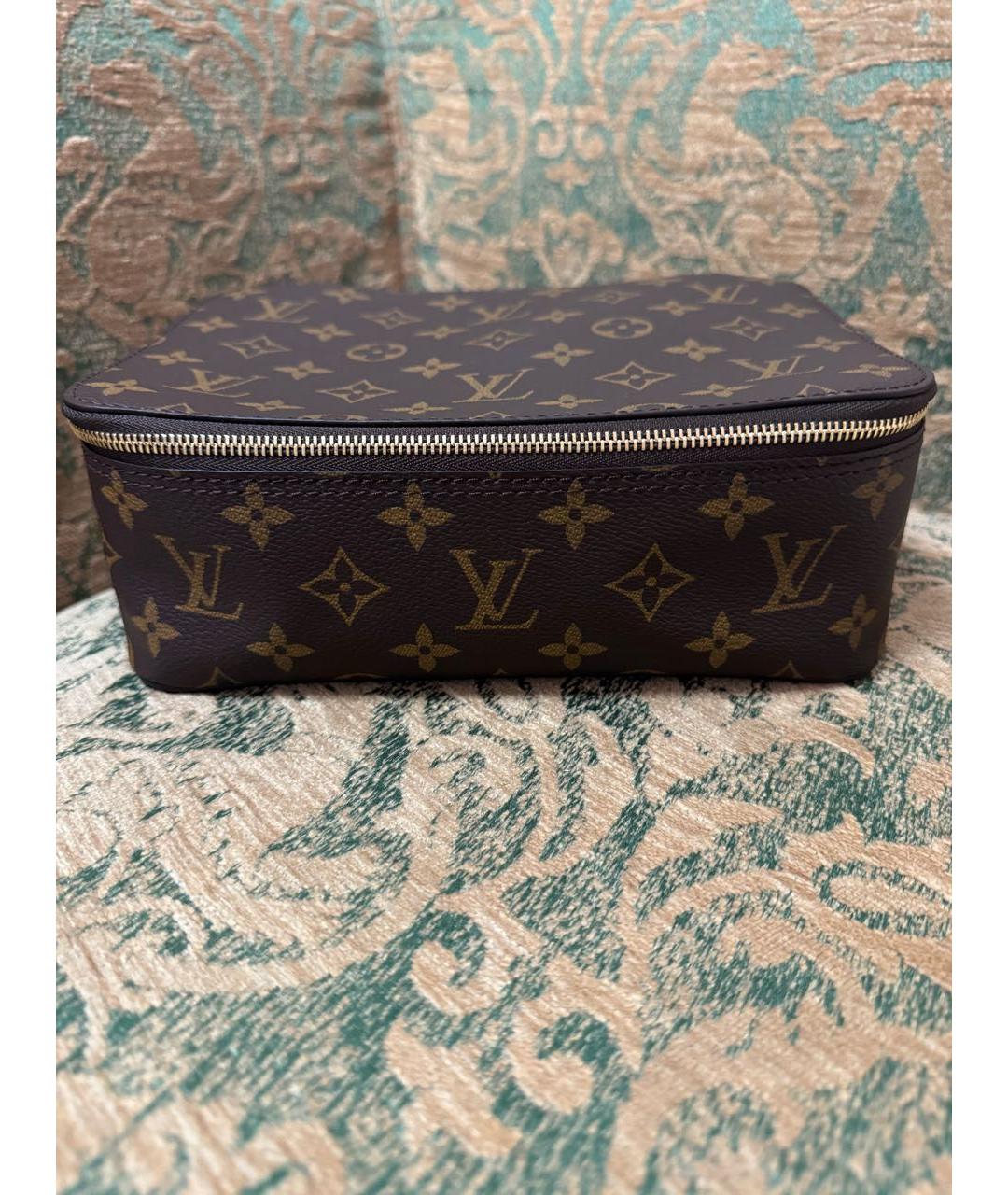 LOUIS VUITTON Коричневая косметичка, фото 9