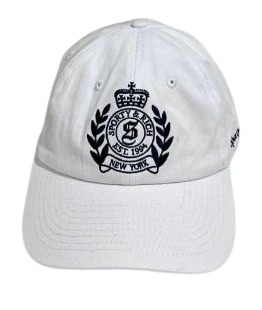 SPORTY AND RICH Белая хлопковая кепка, фото 1