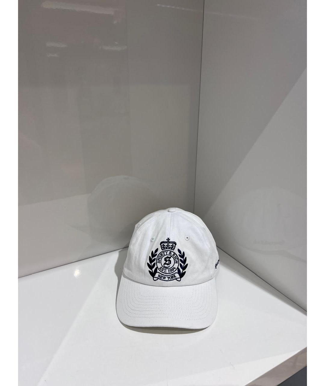 SPORTY AND RICH Белая хлопковая кепка, фото 3