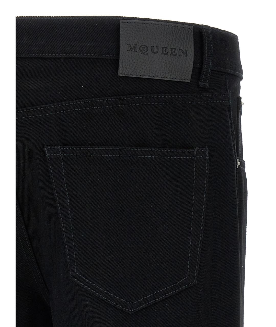ALEXANDER MCQUEEN Черные хлопковые прямые джинсы, фото 4