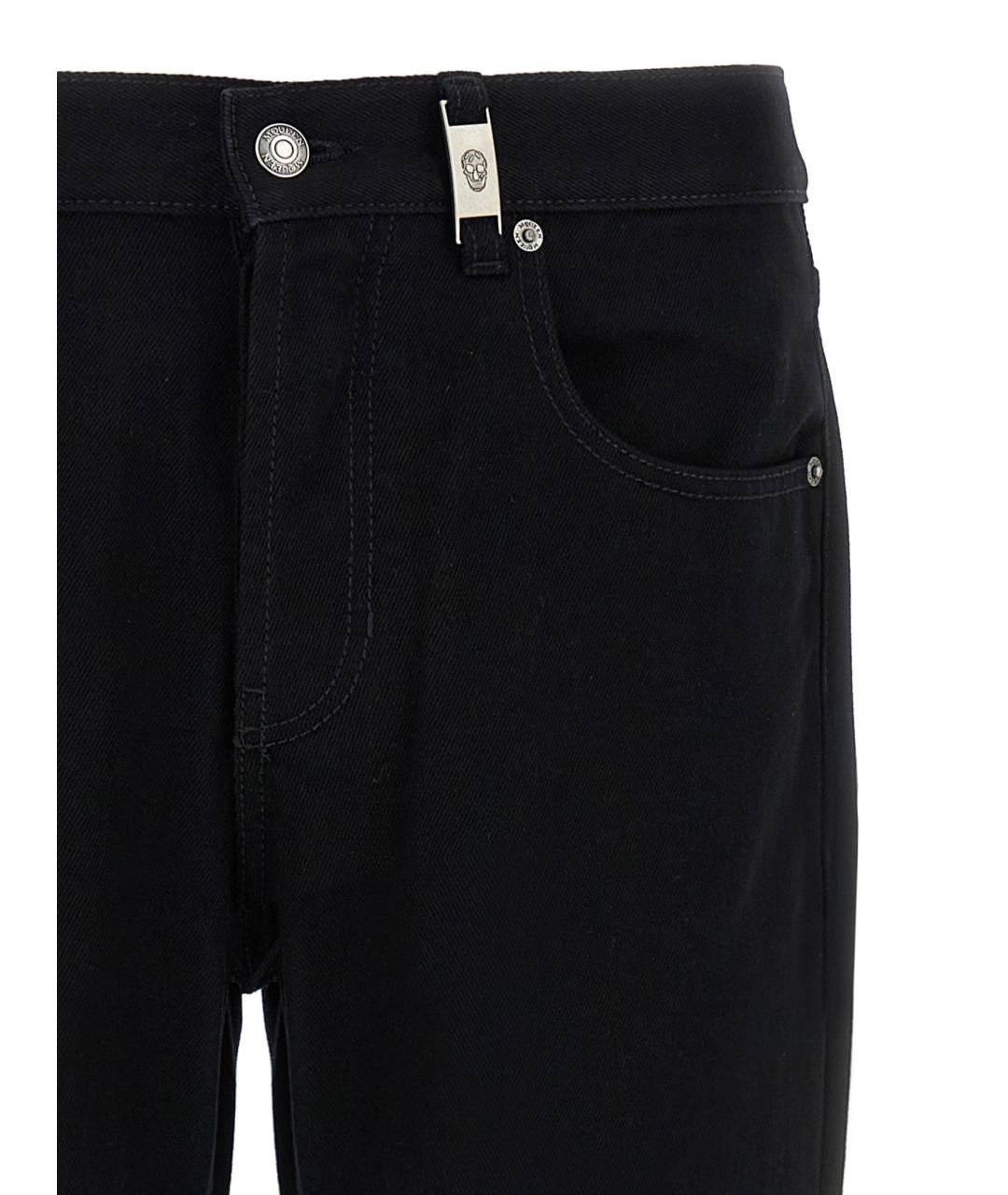 ALEXANDER MCQUEEN Черные хлопковые прямые джинсы, фото 3