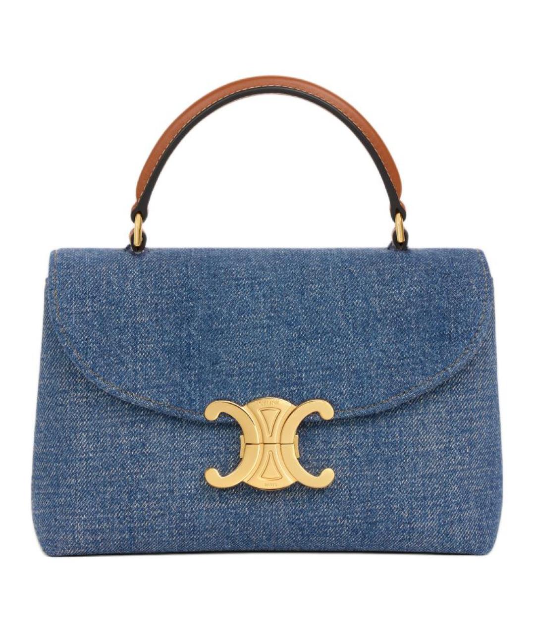 CELINE Синяя тканевая сумка через плечо, фото 1