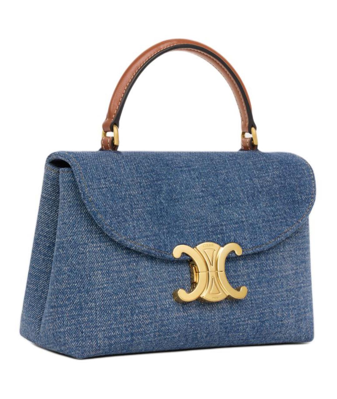 CELINE Синяя тканевая сумка через плечо, фото 2