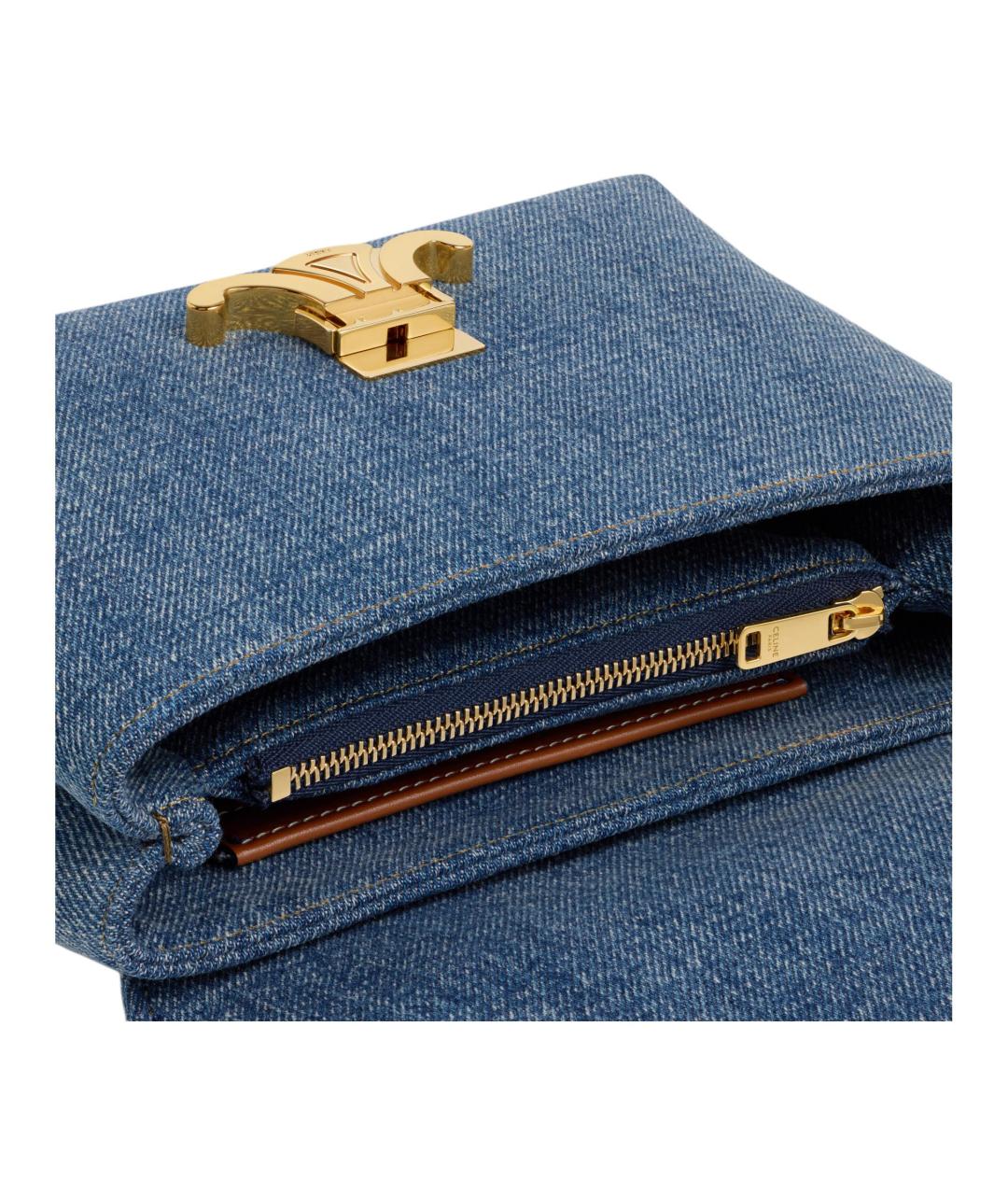 CELINE Синяя тканевая сумка через плечо, фото 4