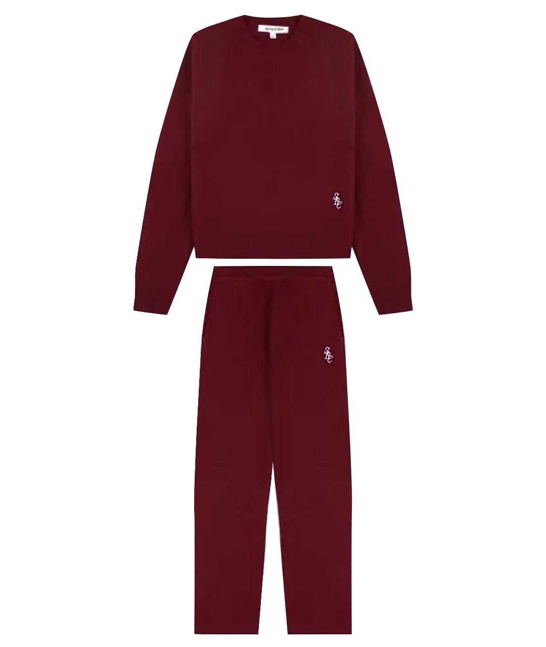 SPORTY AND RICH Красный кашемировый спортивные костюмы, фото 1