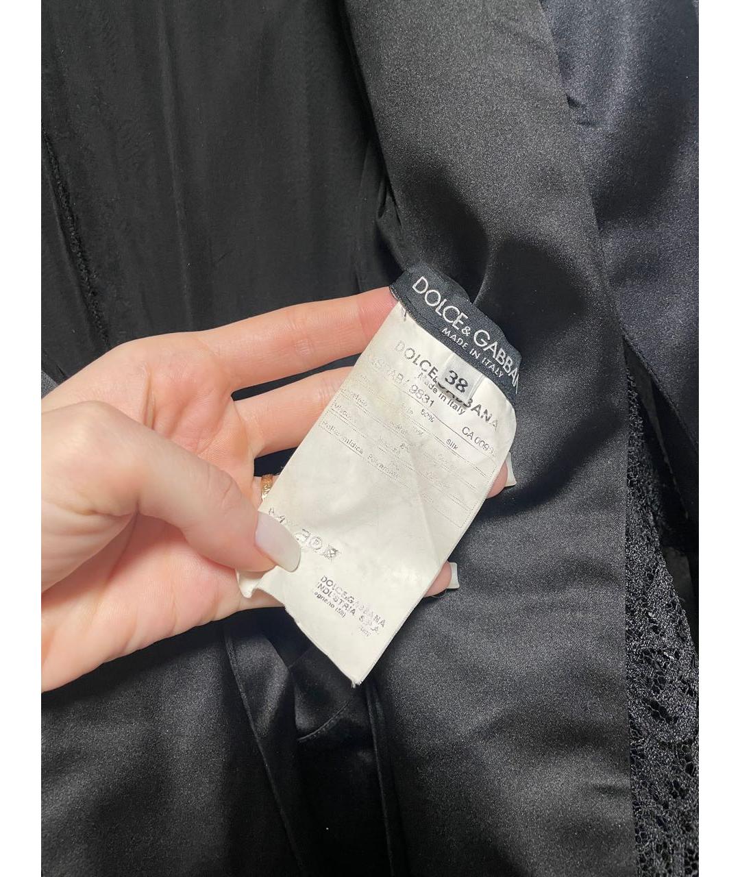 DOLCE&GABBANA Черный шелковый жакет/пиджак, фото 5