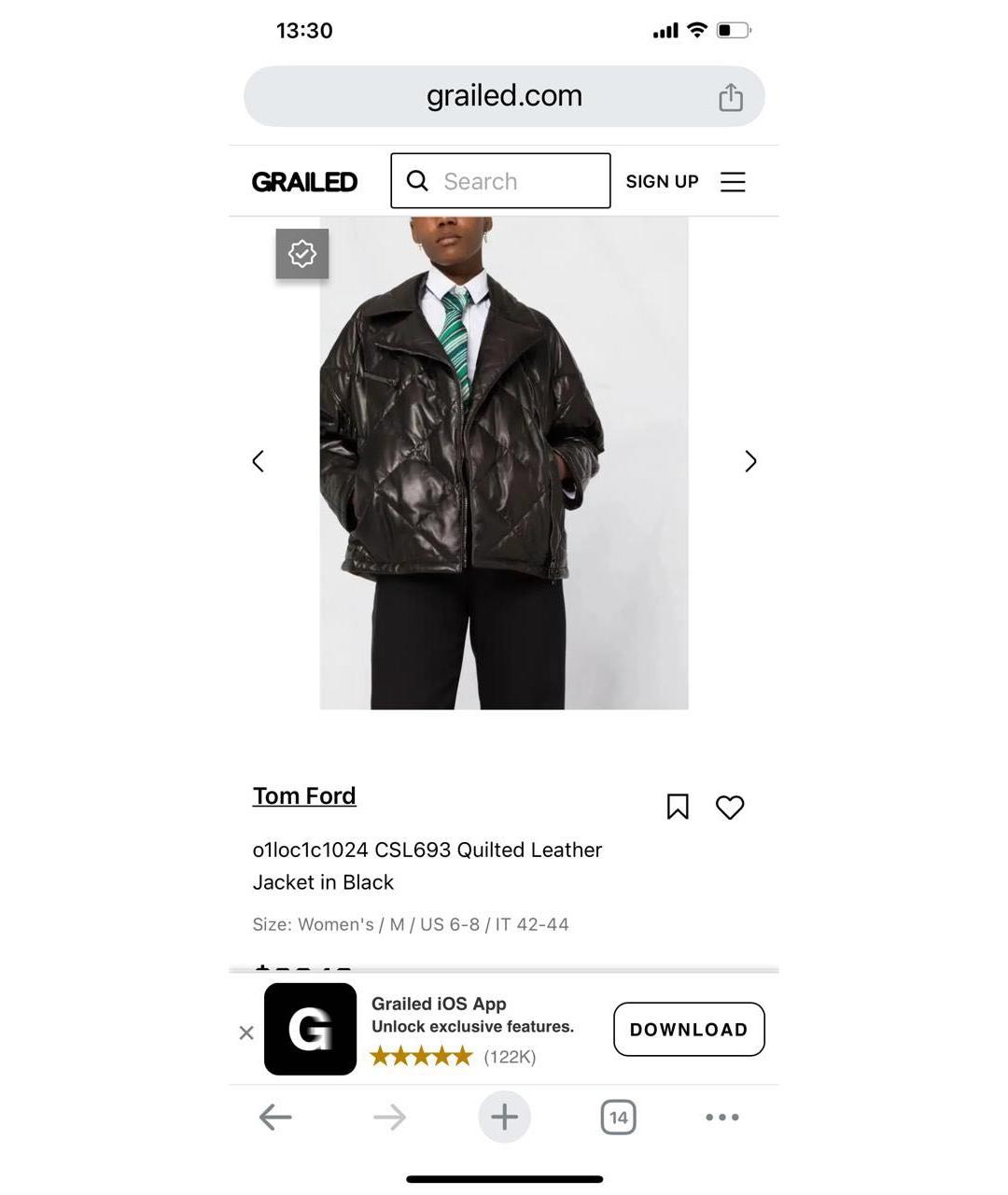 TOM FORD Черная полиэстеровая куртка, фото 2