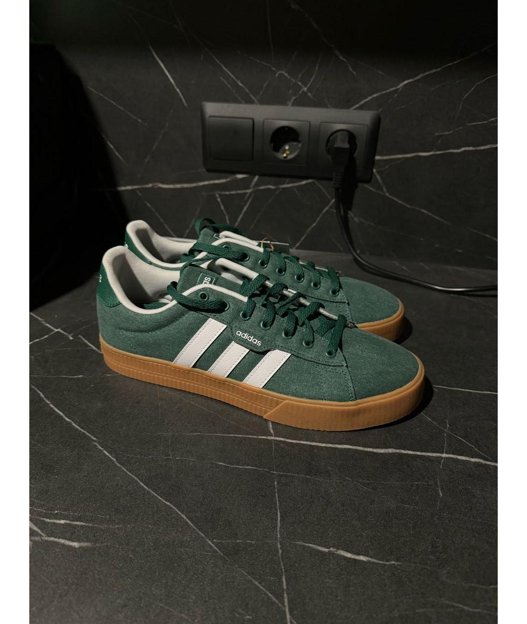 ADIDAS Зеленые текстильные кеды, фото 2