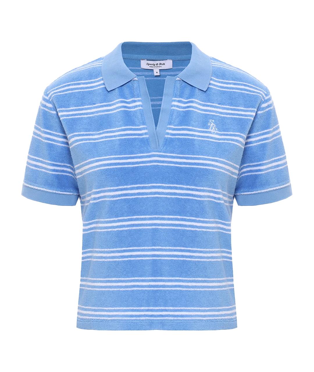 SPORTY AND RICH Голубая хлопковая футболка, фото 1