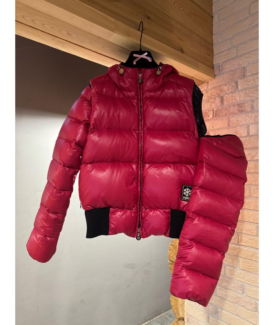 FENDI Красная полиамидовая куртка, фото 3