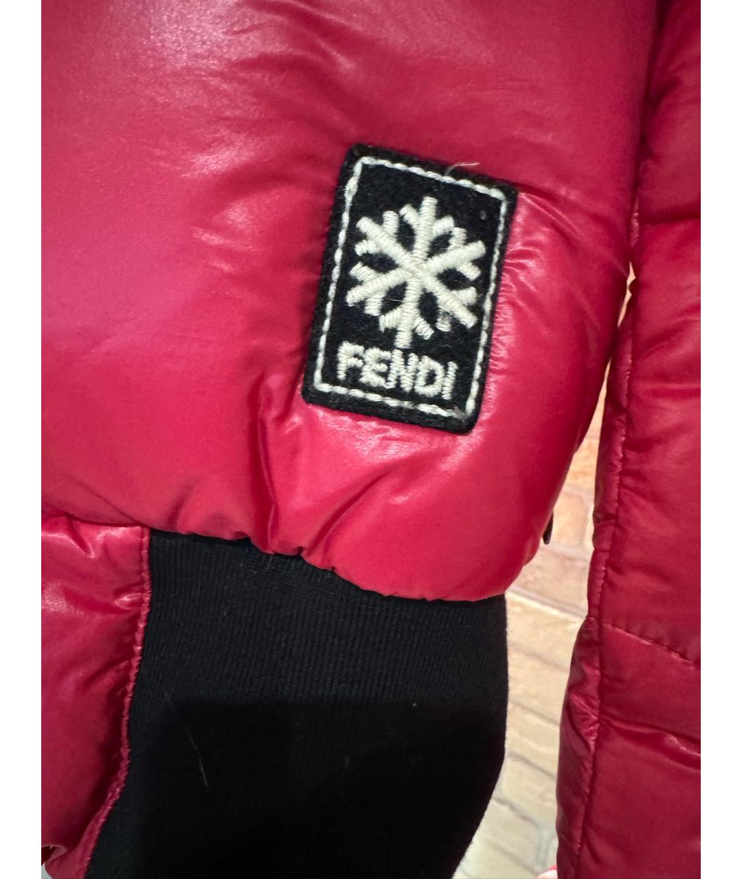 FENDI Красная полиамидовая куртка, фото 4