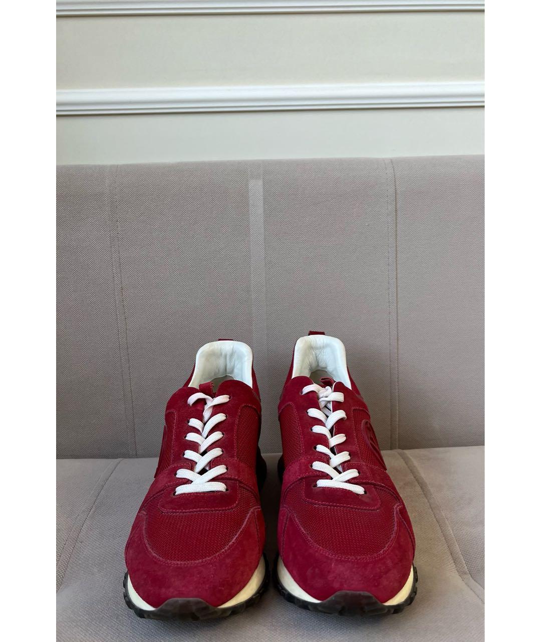LOUIS VUITTON Бордовые замшевые кроссовки, фото 2