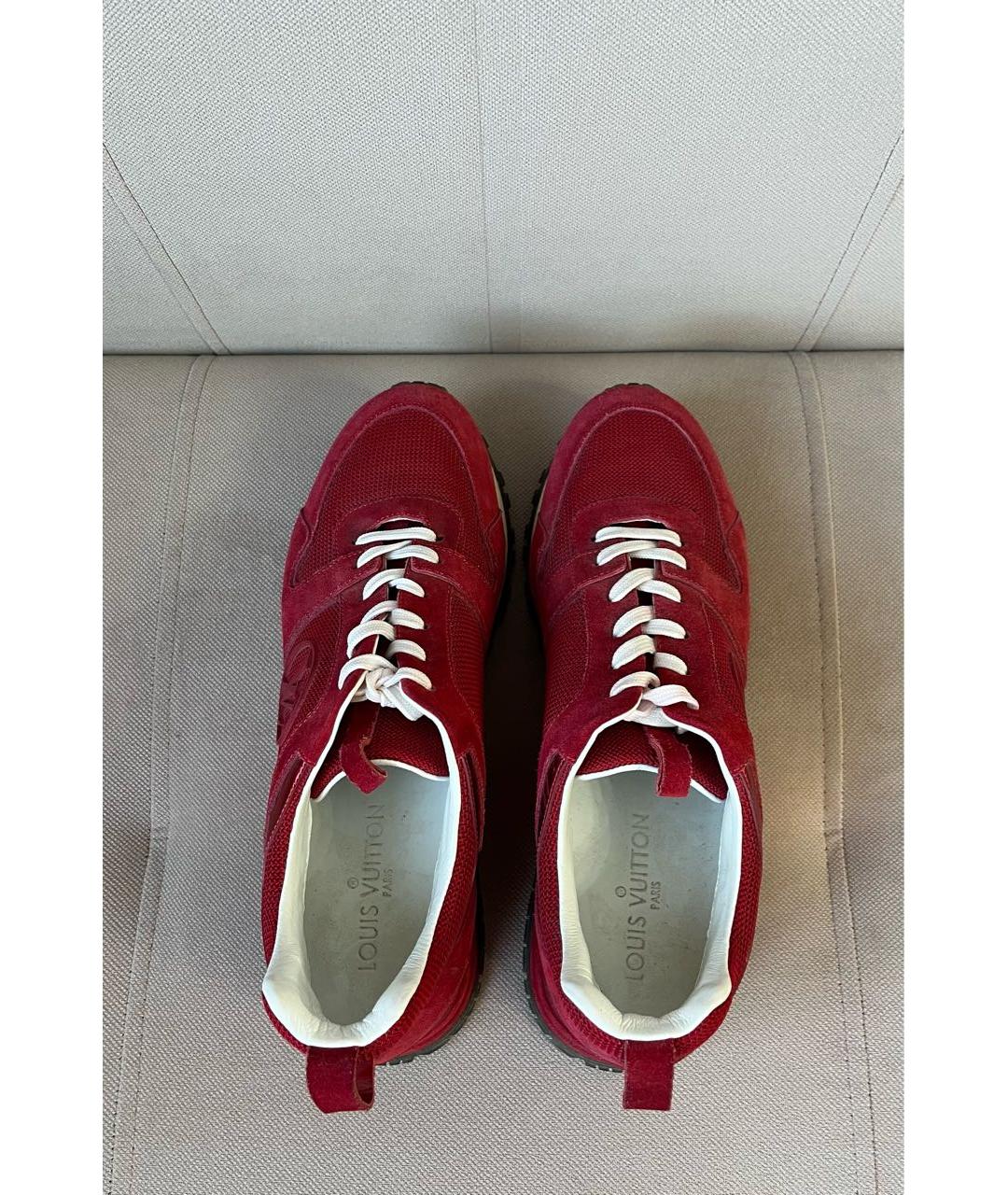 LOUIS VUITTON Бордовые замшевые кроссовки, фото 3