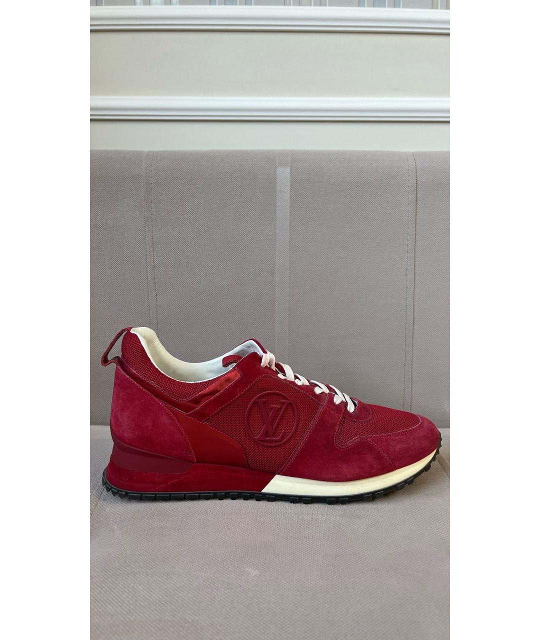 LOUIS VUITTON Бордовые замшевые кроссовки, фото 6
