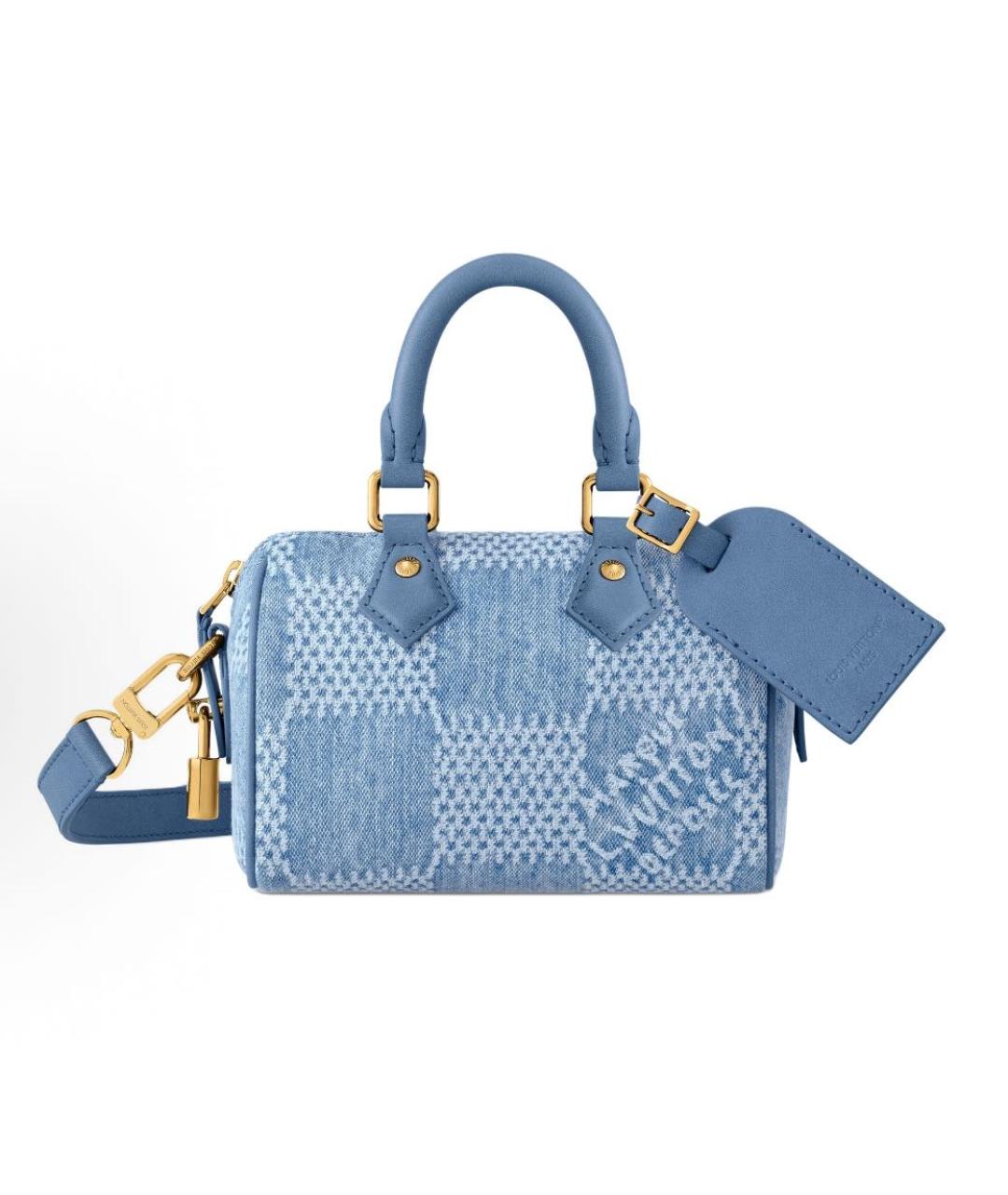 LOUIS VUITTON Синяя деним сумка с короткими ручками, фото 5