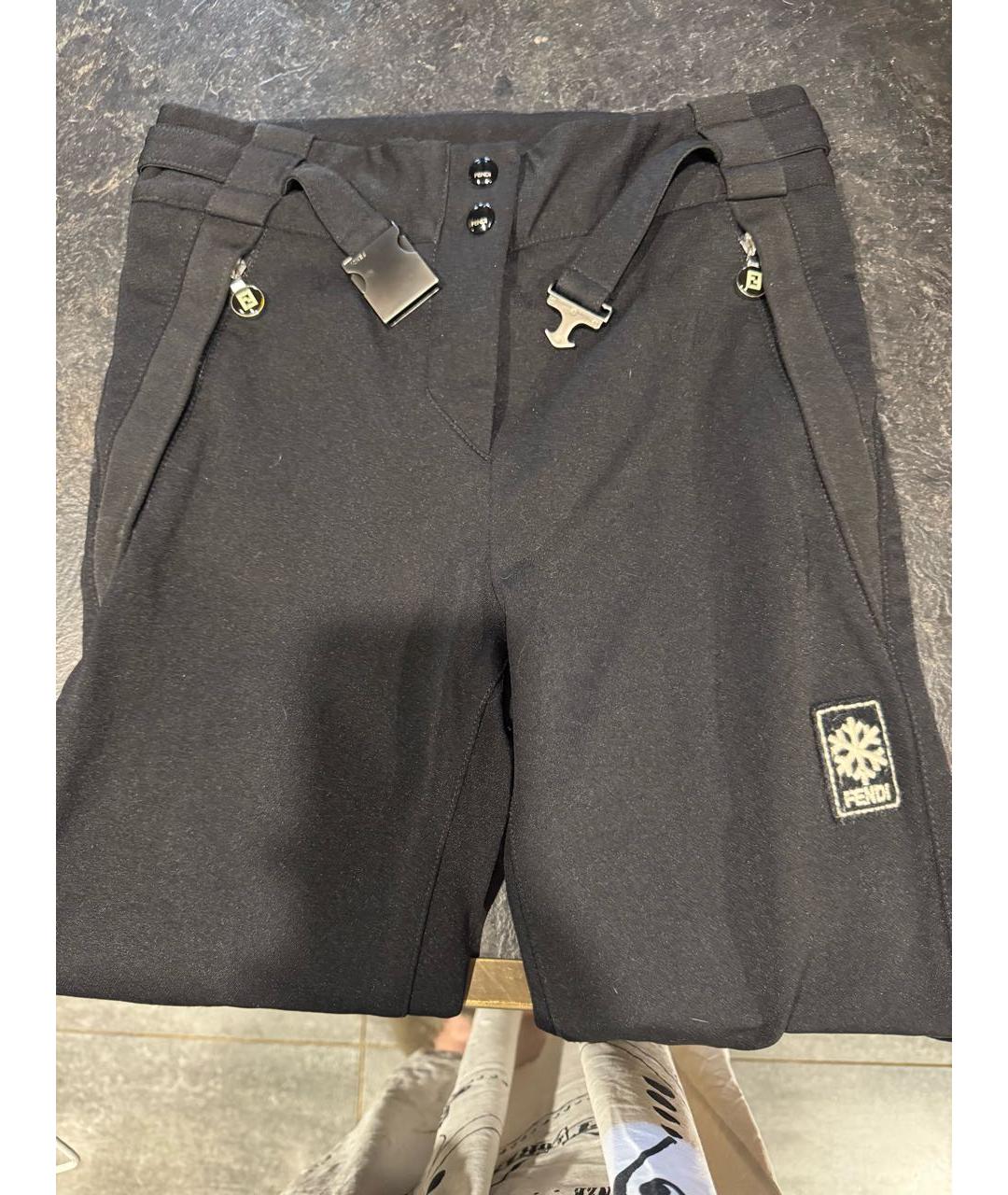 FENDI Черные полиамидовые брюки узкие, фото 3