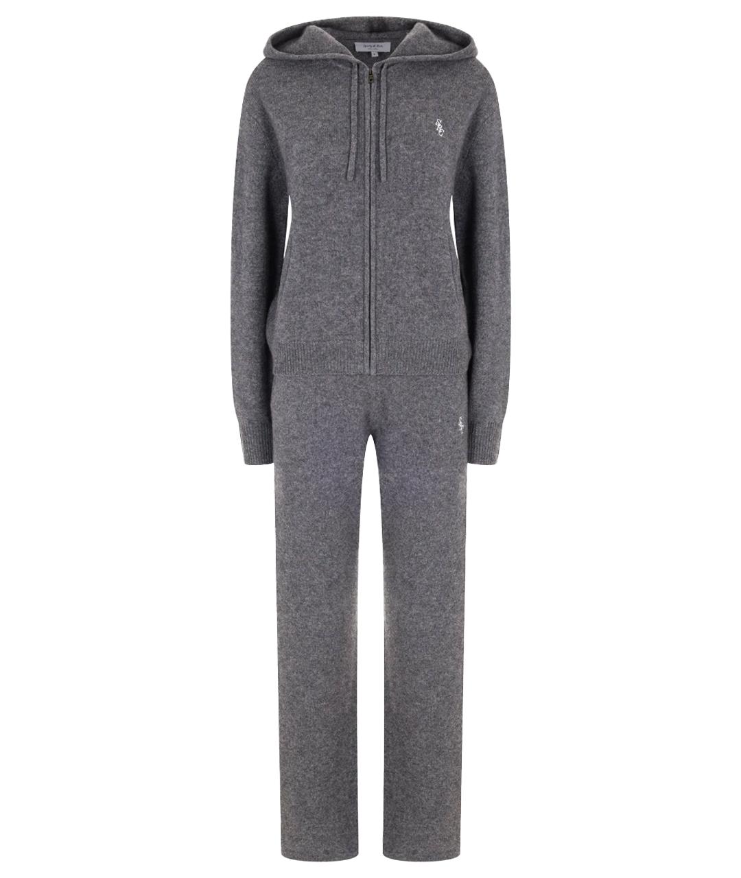 SPORTY AND RICH Серый кашемировый спортивные костюмы, фото 1