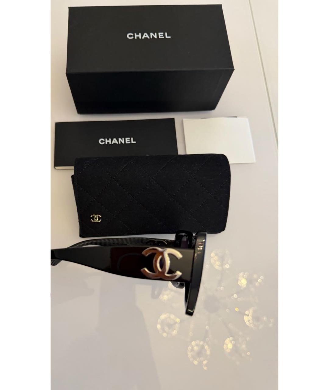 CHANEL Черные пластиковые солнцезащитные очки, фото 6