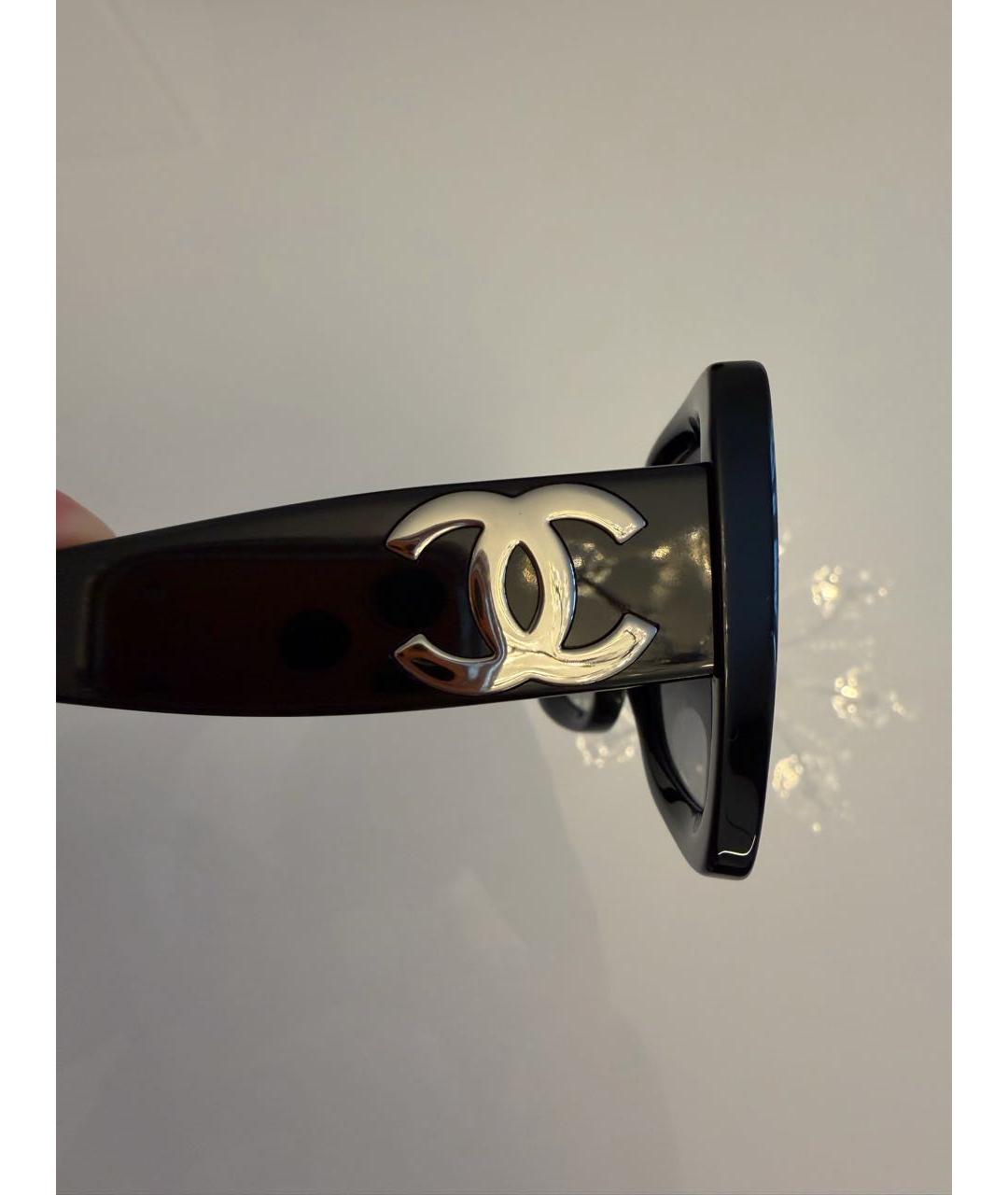 CHANEL Черные пластиковые солнцезащитные очки, фото 2
