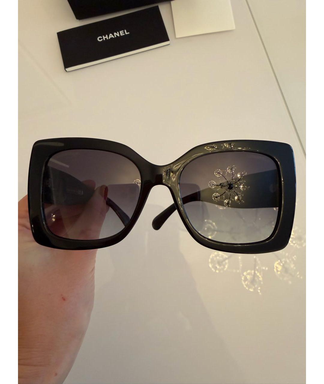 CHANEL Черные пластиковые солнцезащитные очки, фото 5