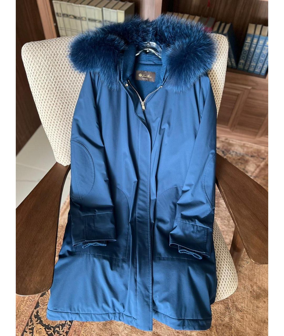 LORO PIANA Темно-синяя полиэстеровая парка, фото 2