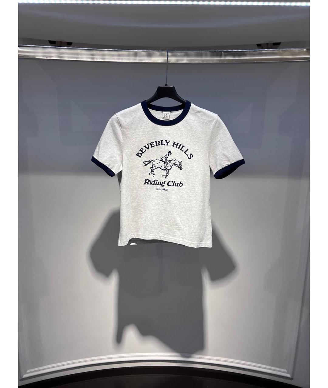 SPORTY AND RICH Белая хлопковая футболка, фото 3