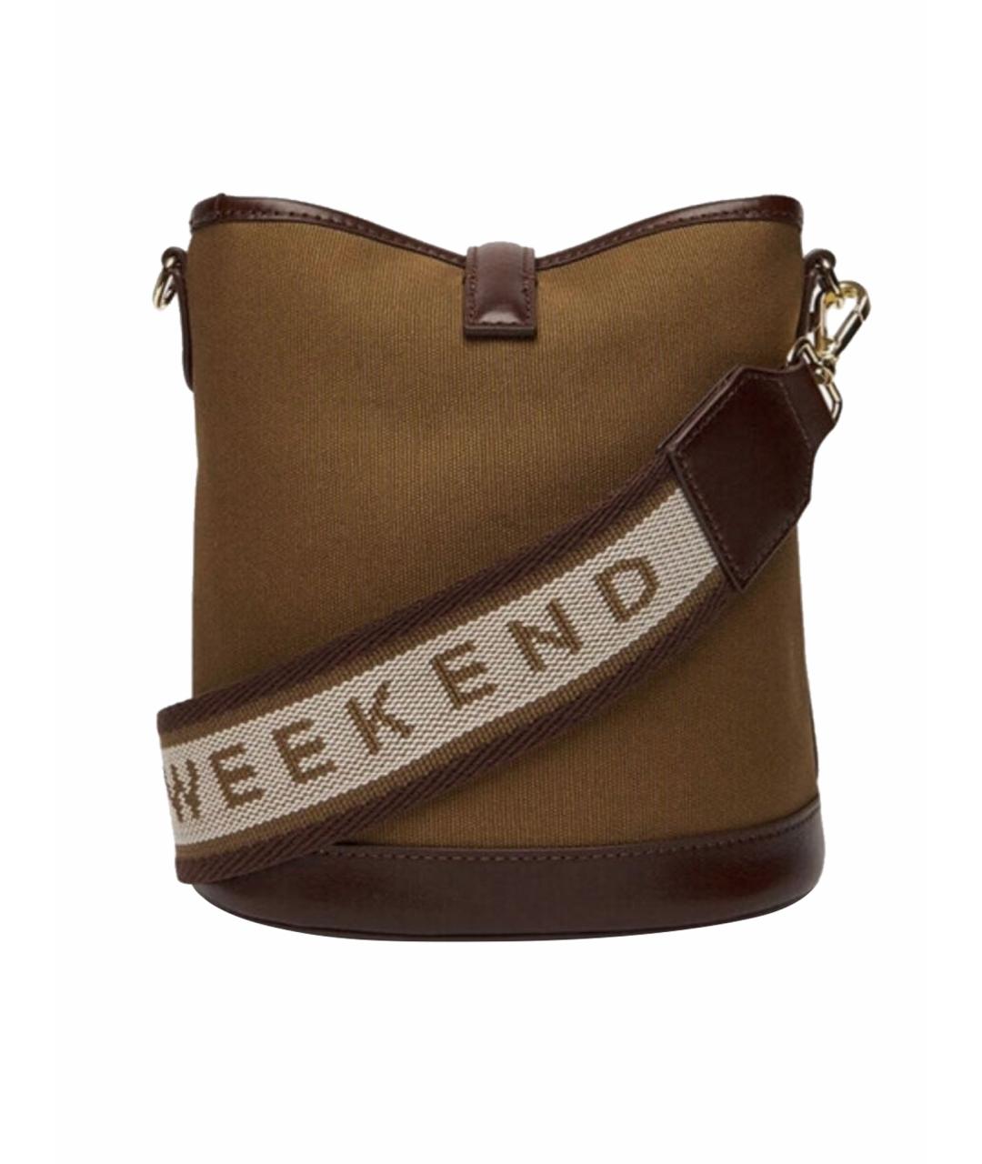 WEEKEND MAX MARA Коричневая тканевая сумка тоут, фото 1