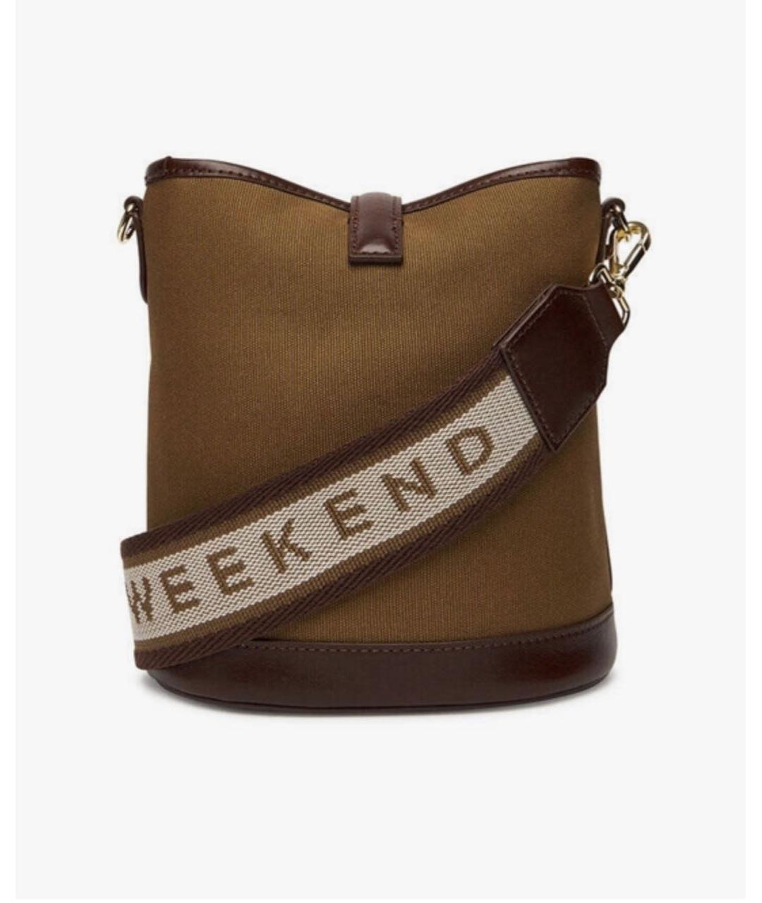 WEEKEND MAX MARA Коричневая тканевая сумка тоут, фото 5