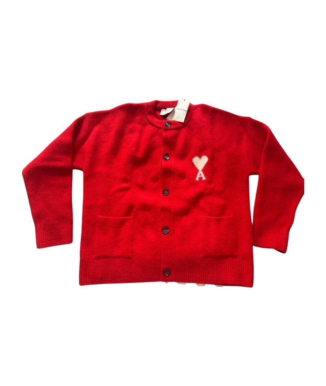 Ami Paris Красный шерстяной кардиган, фото 1