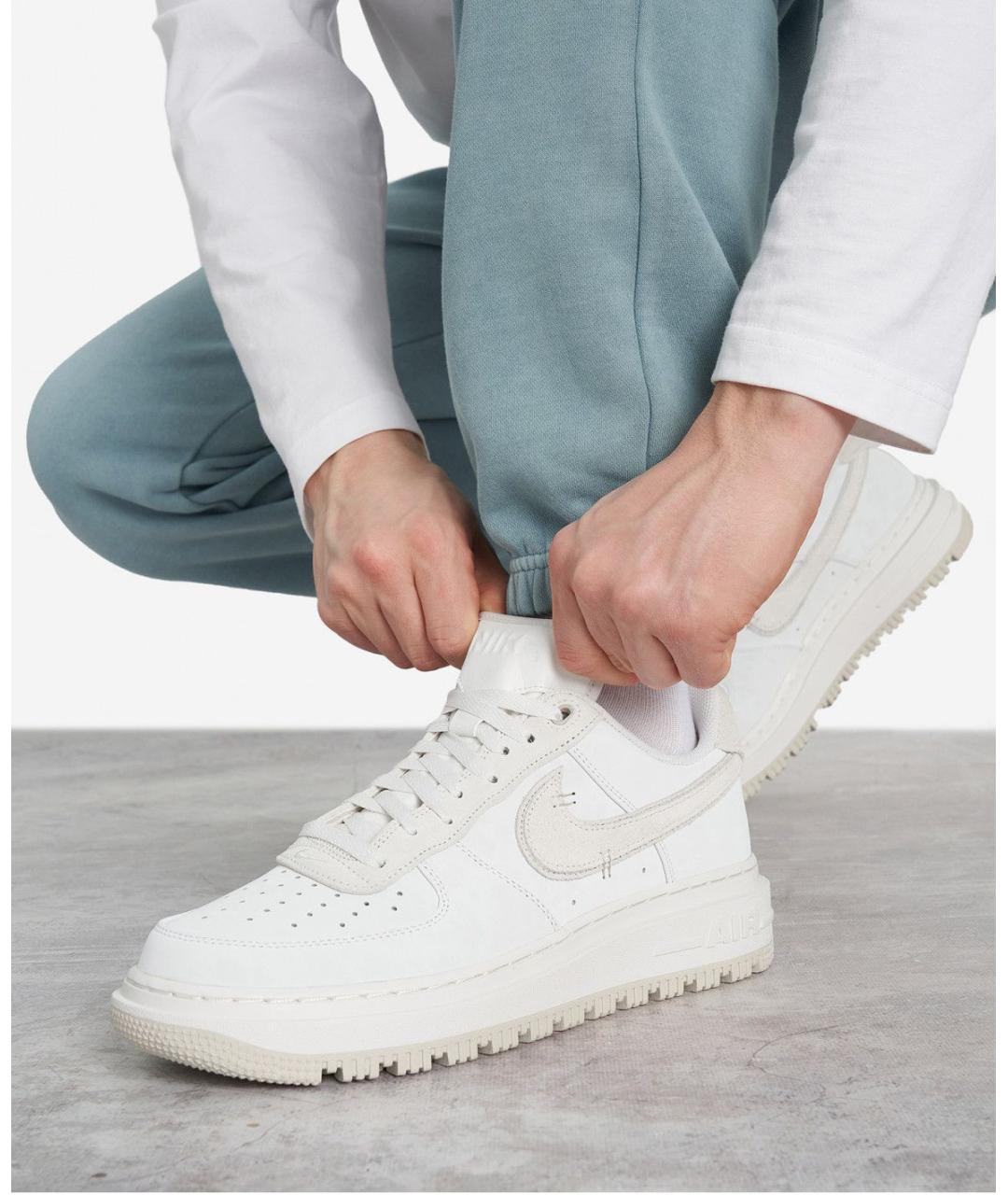 NIKE Белые кожаные низкие кроссовки / кеды, фото 6