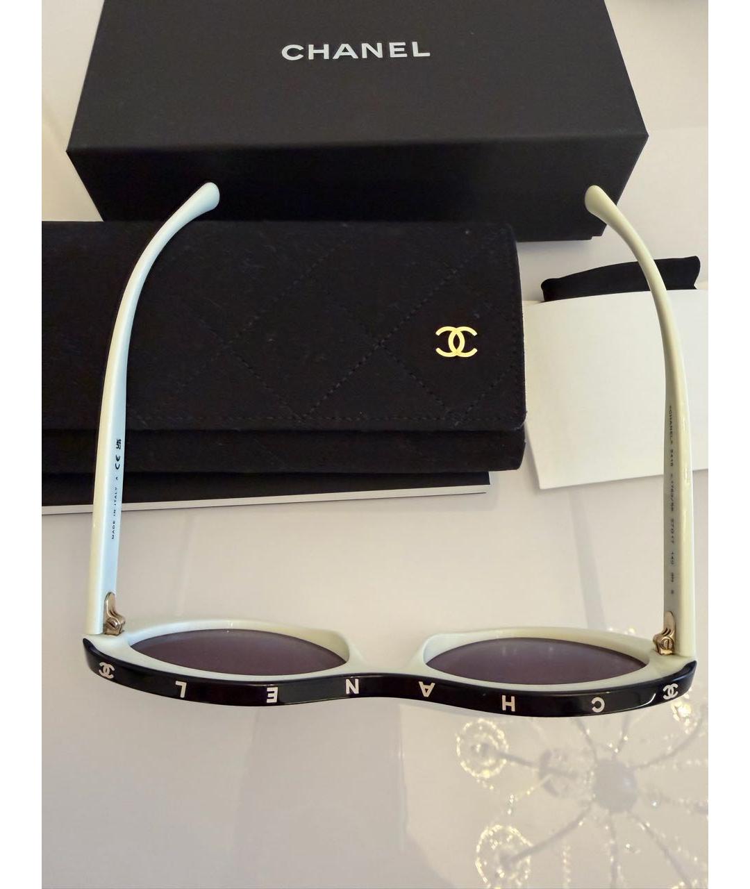 CHANEL Белые пластиковые солнцезащитные очки, фото 2