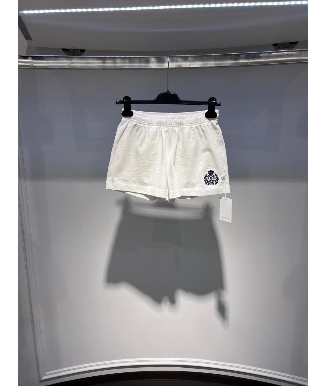 SPORTY AND RICH Белые хлопковые шорты, фото 3