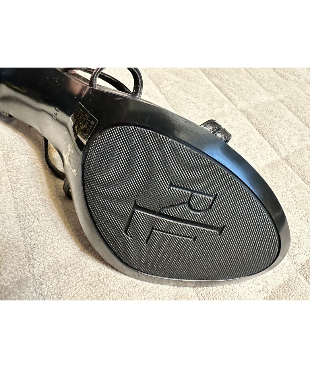 RALPH LAUREN Черные кожаные босоножки, фото 5