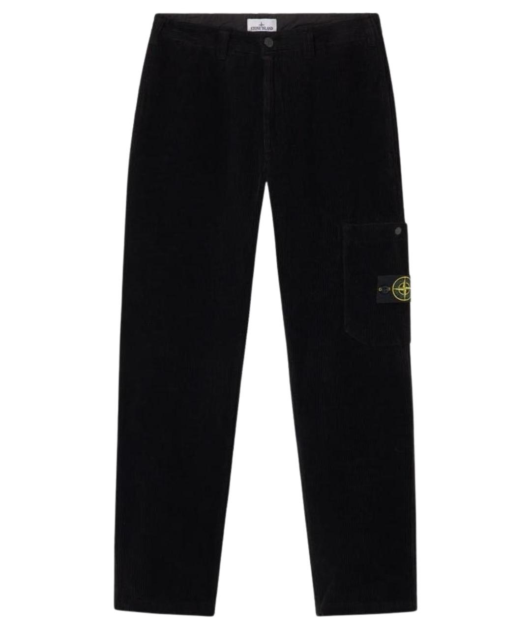 STONE ISLAND Черные хлопковые повседневные брюки, фото 1