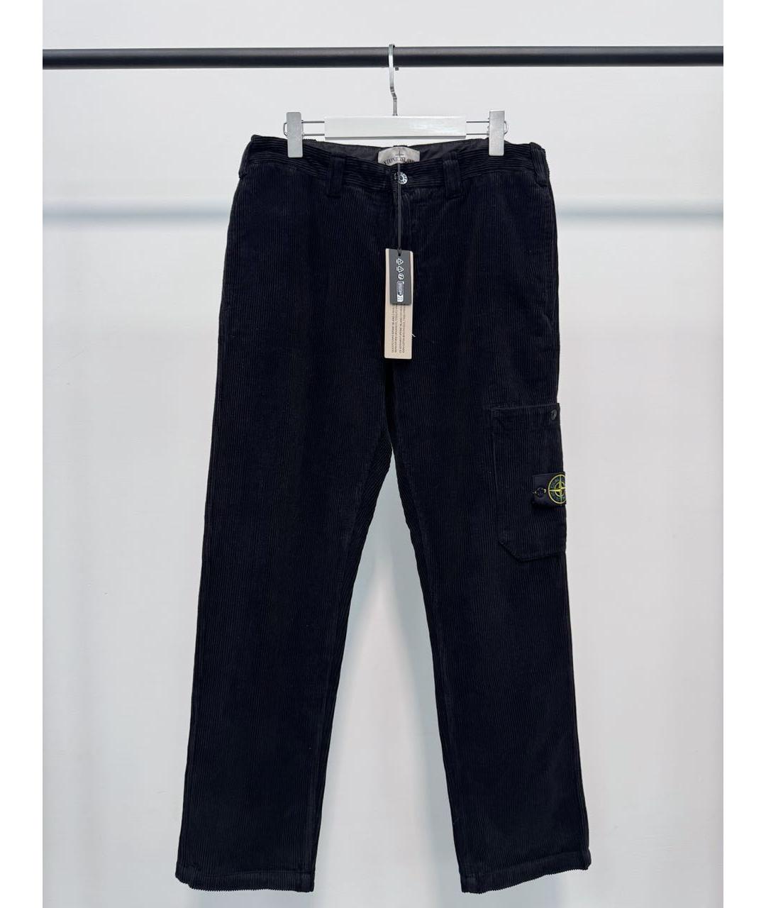 STONE ISLAND Черные хлопковые повседневные брюки, фото 2