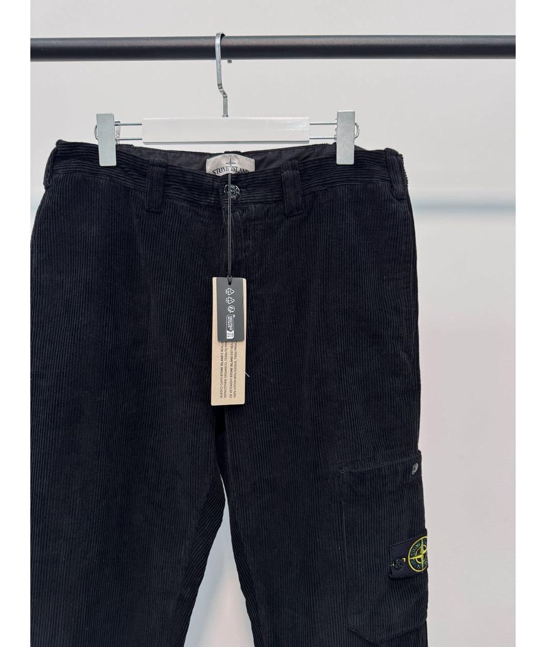 STONE ISLAND Черные хлопковые повседневные брюки, фото 4