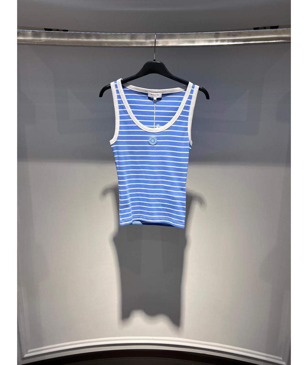 SPORTY AND RICH Голубая хлопковая майка, фото 3