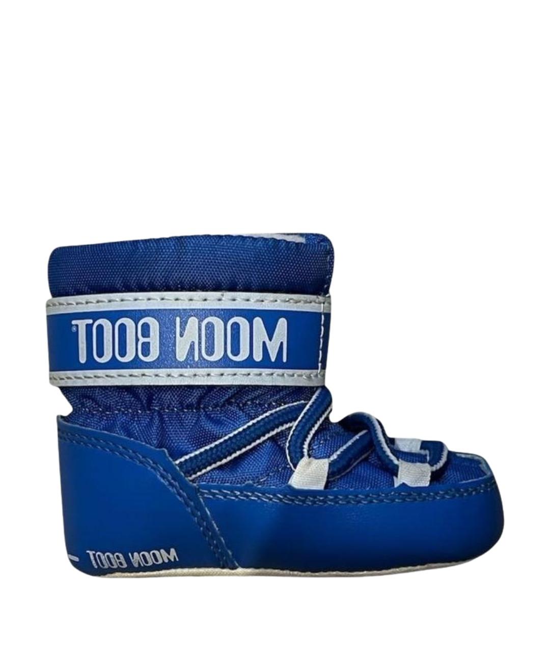MOON BOOT Синие текстильные ботинки, фото 1