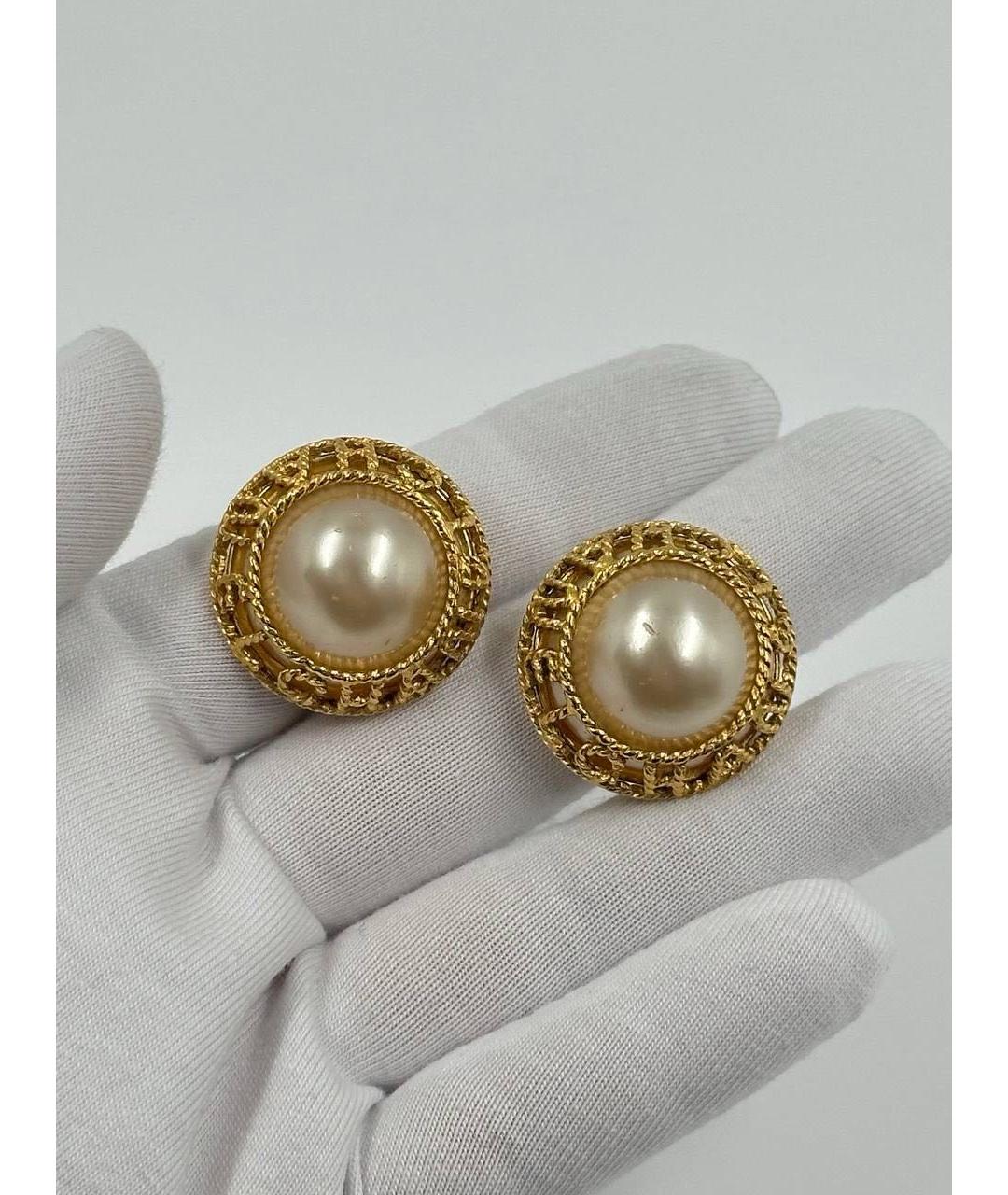 CHANEL Золотые позолоченные клипсы, фото 4